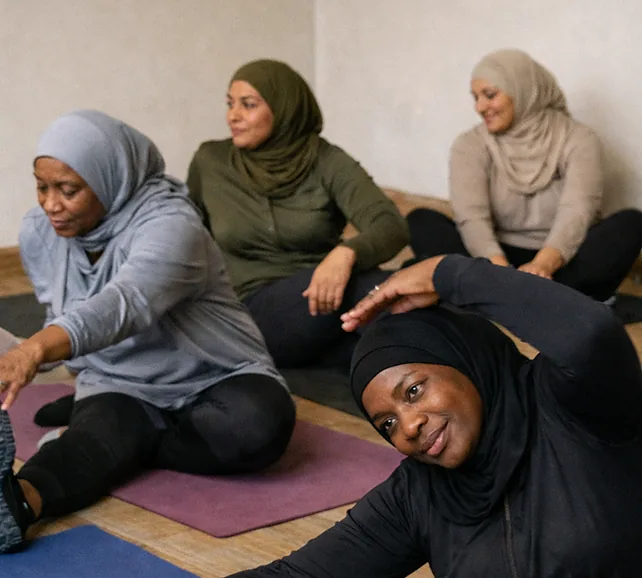 Women in a community movement session in Wandsworth